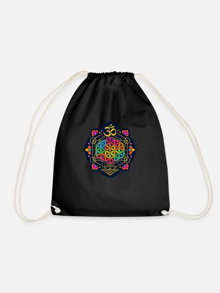 Goa Merch - Psytrance Party - Goa Mandala - Turnbeutel - Schwarz
