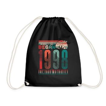 Geburtstag 1998 Jahrgang September Retro Geschenk - Turnbeutel - Schwarz - Vorne