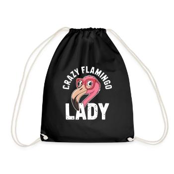 Dame flamant rose folle - Sac de sport léger - noir - Devant