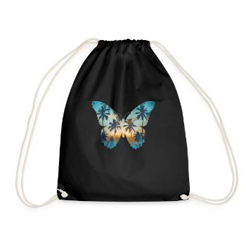 Palm Wing Butterfly - Drawstring Bag - black - Front