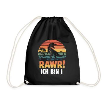 Rawr Dino a 1 an - Sac de sport léger - noir - Devant