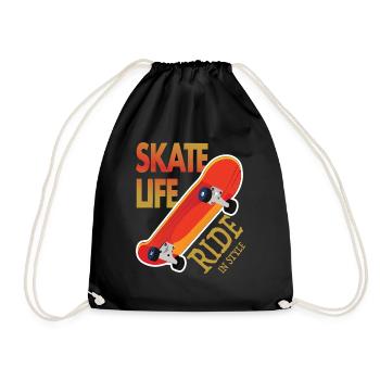 Skateboard Passion - Sports Skateboard Deck - Drawstring Bag - black - Front