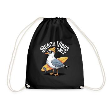 Ambiance de la plage Mouette - Sac de sport léger - noir - Devant