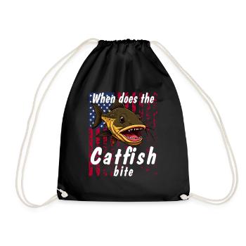 When does the catfish bite - Turnbeutel - Schwarz - Vorne
