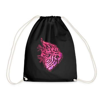 Cute Maine coon cat - Drawstring Bag - black - Front
