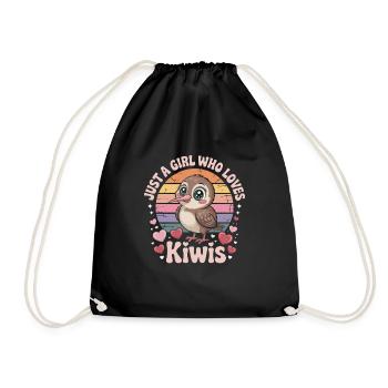 Just a girl who loves Kiwis - Turnbeutel - Schwarz - Vorne