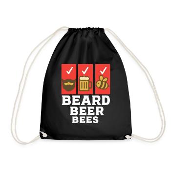 Bienen Imker Beard Beer Bees Honig Bienen - Turnbeutel - Schwarz - Vorne
