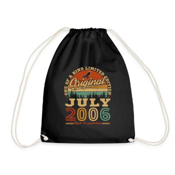 Juli 2006 Vintage Retro Geburtstagsgeschenk - Turnbeutel - Schwarz - Vorne