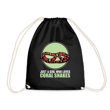 Coral snakes Coral snake - Drawstring Bag - black - Front