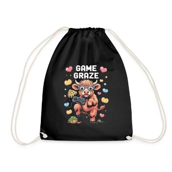 Vache gamer dans la fièvre des pixels - Sac de sport léger - noir - Devant