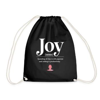 Joy – Pyjama Day Definition - Drawstring Bag - black - Front
