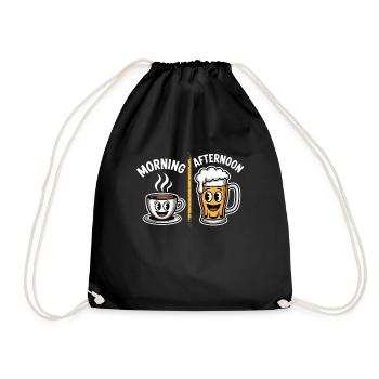 Coffee & Beer Routine Shirt - Drawstring Bag - black - Front