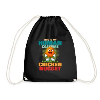 Chicken Nugget - Drawstring Bag - black - Front