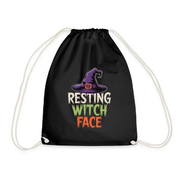 Halloween Humor – Witch with Style - Drawstring Bag - black - Front