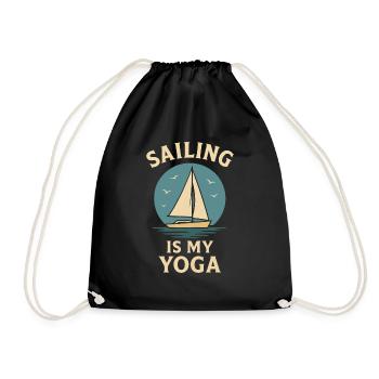 Sailing Is My Yoga Captain Boat Nautical - Drawstring Bag - black - Front