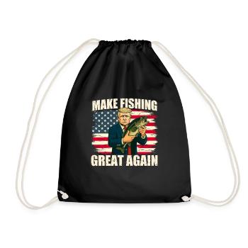 Make Fishing Great Again - Angling Fisherman - Drawstring Bag - black - Front