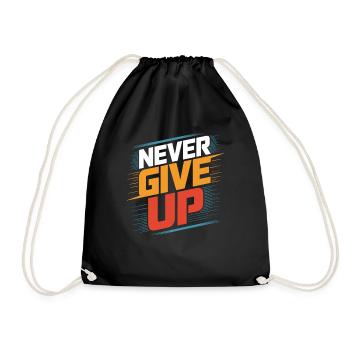 Pure motivation: Never give up and keep going - Drawstring Bag - black - Front