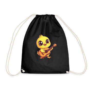 Chick joue de la guitare - Sac de sport léger - noir - Devant
