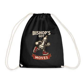 Bishop Got Moves Schachspieler Brettspiel - Turnbeutel - Schwarz - Vorne
