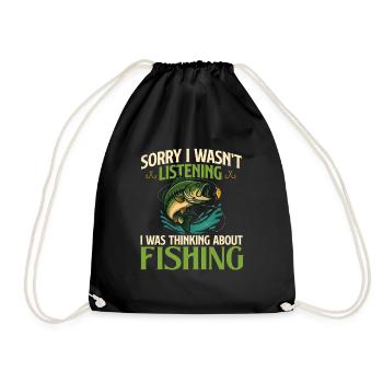 Désolé, je pensais à une citation de pêche - Sac de sport léger - noir - Devant