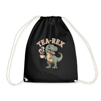 Tea-Rex – The Tea Dino - Drawstring Bag - black - Front