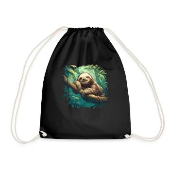 Sloths Sloth - Drawstring Bag - black - Front