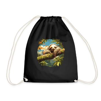 Sloths Sloth - Drawstring Bag - black - Front