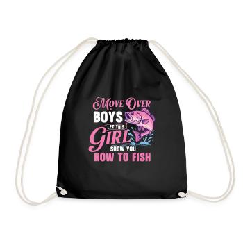 Laissez cette fille vous montrer comment pêcher - Pêcheur - Sac de sport léger - noir - Devant
