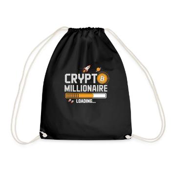 Crypto Loading – Become a Millionaire - Drawstring Bag - black - Front