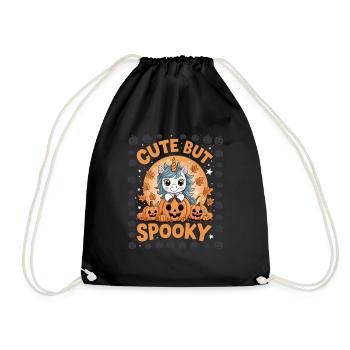 Süßes Halloween Einhorn Shirt – Cute but Spooky - Turnbeutel - Schwarz - Vorne