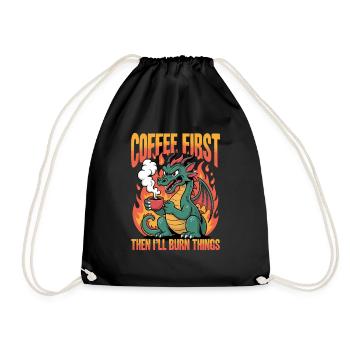 Dragon Coffee Mythical Creatures - Drawstring Bag - black - Front