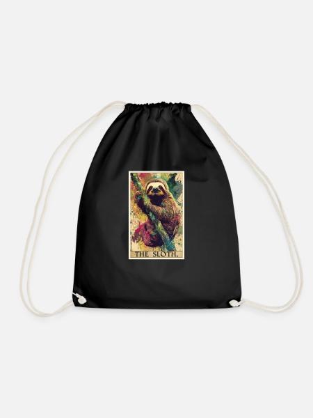Sloths Sloth - Drawstring Bag - black