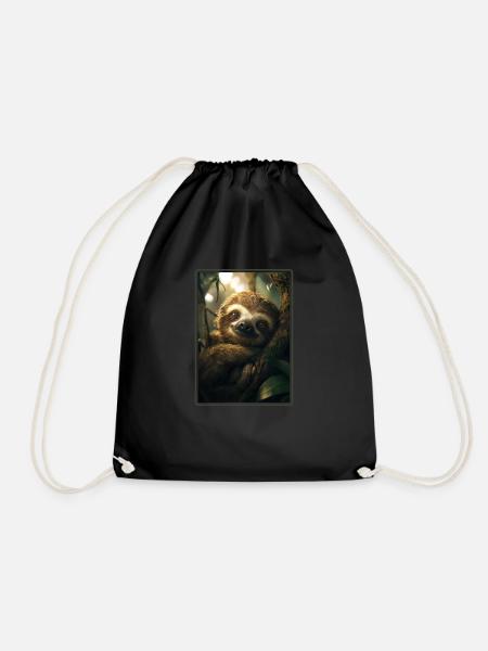 Sloths Sloth - Drawstring Bag - black