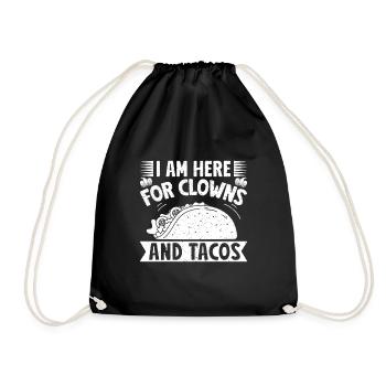 Circus Graphic Clowns & Tacos Gifts - Drawstring Bag - black - Front