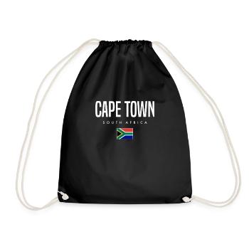 Cape Town, South Africa - Drawstring Bag - black - Front
