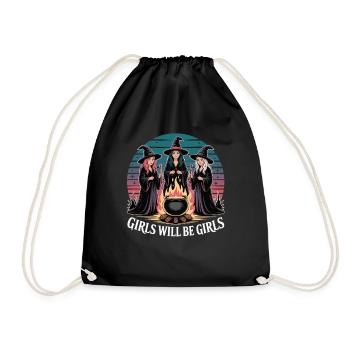 Les filles seront des filles – Chemise Hexenpower - Sac de sport léger - noir - Devant