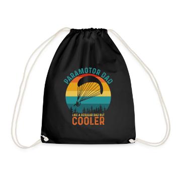 Paramotor Dad Like a Regular Dad But Cooler - Drawstring Bag - black - Front
