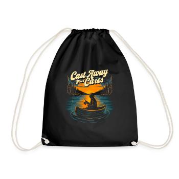 Jetez vos soucis Citation de pêche - Pêcheur - Sac de sport léger - noir - Devant