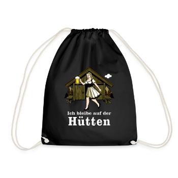 I stay at the hiker's hut - Drawstring Bag - black - Front