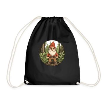 Forest gnomes in the countryside - Drawstring Bag - black - Front