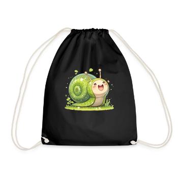 Schnecken Schnecke - Turnbeutel - Schwarz - Vorne