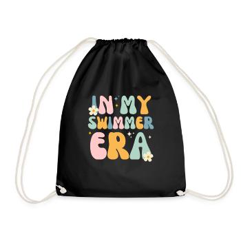 In My Swimmer Era - Swim Swimmers Swimming Pool - Drawstring Bag - black - Front