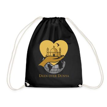Deen about Dunya 1 - Drawstring Bag - black - Front