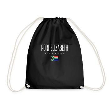 Port Elizabeth, South Africa - Drawstring Bag - black - Front