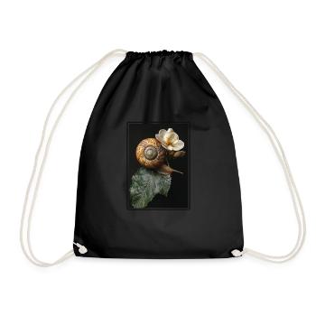 Schnecken Schnecke - Turnbeutel - Schwarz - Vorne