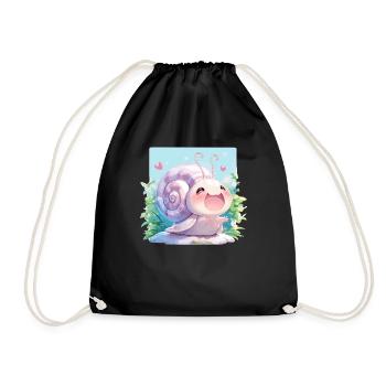 Schnecken Schnecke - Turnbeutel - Schwarz - Vorne
