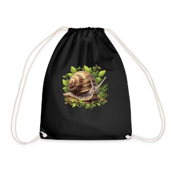 Schnecken Schnecke - Turnbeutel - Schwarz - Vorne