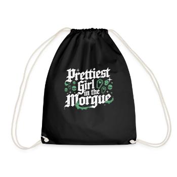 Prettiest Girl – Sarkastisches Gruftie Shirt - Turnbeutel - Schwarz - Vorne