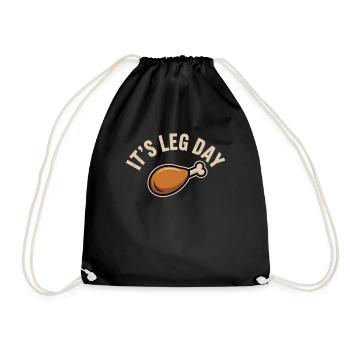 C’est le jour des jambes - Chemise de poulet Funny Fitness - Sac de sport léger - noir - Devant