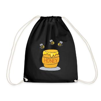 Honeypot and busy bees - Drawstring Bag - black - Front